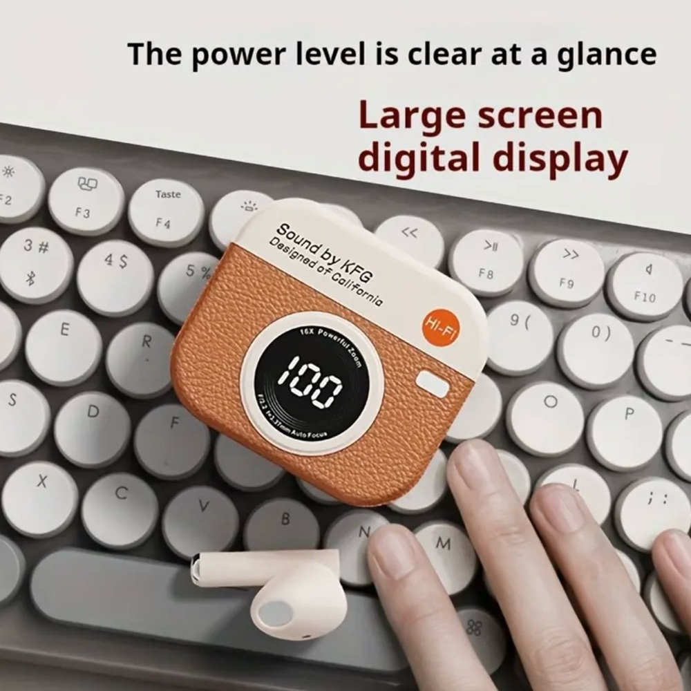 Wireless Earbuds with LED Display Charging Case Earphones BT 5.4 with Mic, Green - Picture 5 of 10